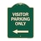 Signmission Reserved Parking Visitor Parking W/ Left Arrow Heavy-Gauge Aluminum Sign, 24" x 18", G-1824-23021 A-DES-G-1824-23021 - alternate 1